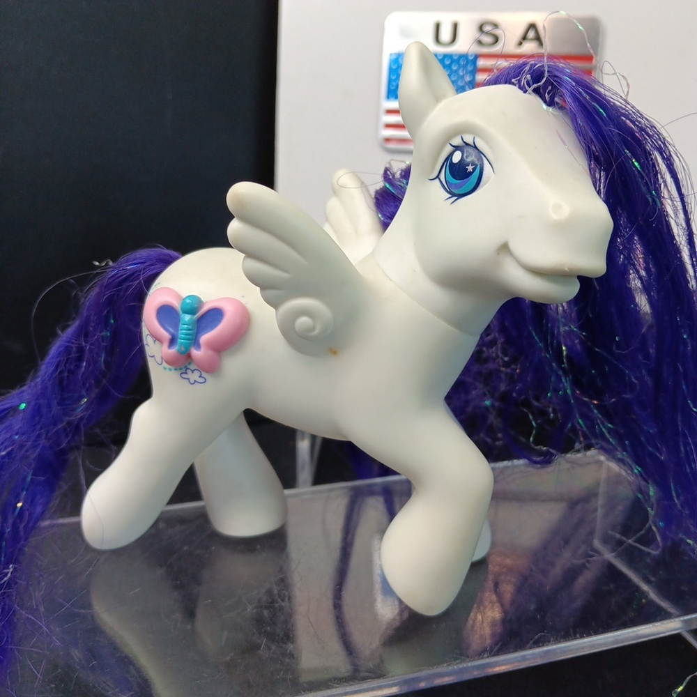 2004 My Little Pony G3 Cloud Climber White Pegasus Tinsel Hair 3D Cutie VTG MLP
